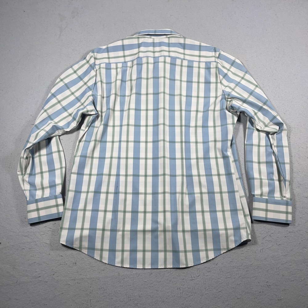 Mizzen Main Shirt Mens XL Trim Fit Performance Stretch Plaid Button Down - Picture 7 of 9